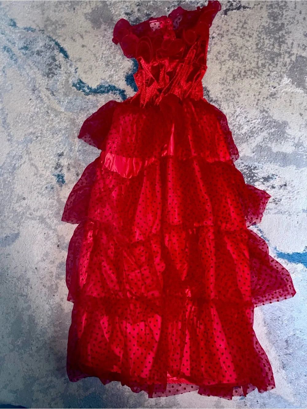 Lydia Deets Beetlejuice Red Layered Ruffle Girls Halloween Costume Dress